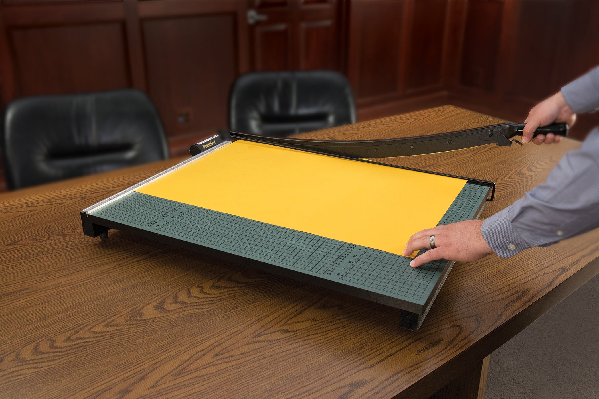 18in Premier® GreenBoard™ Wood Series Guillotine Paper Cutter